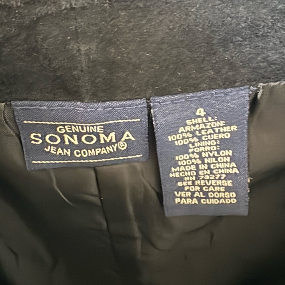 Vintage Y2K 100% Leather Suede Skirt Sonoma Jean Company Size 4 - Picture 3 of 3